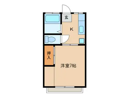 永瀬ハイツ(1K/1階)の間取り写真