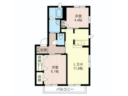 スピカハイツ(2LDK/1階)の間取り写真