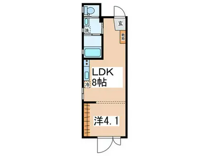 COOL(1LDK/4階)の間取り写真