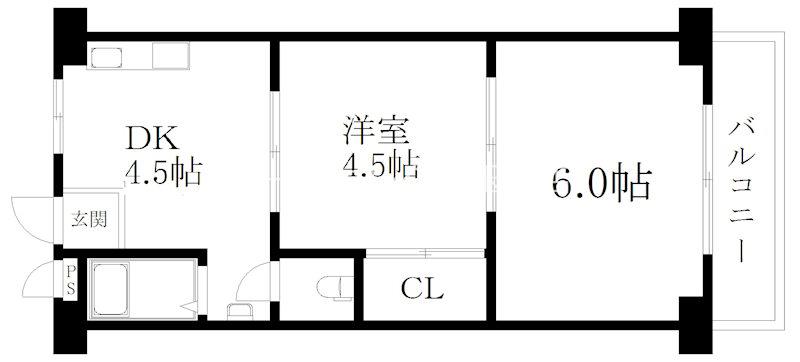 リアライズ北加賀屋(2DK/6階)の間取り写真