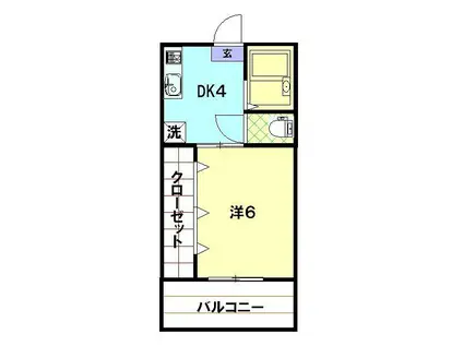 堤マンション(1DK/3階)の間取り写真