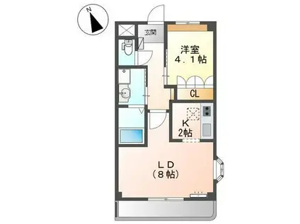 シルフィード A(1LDK/1階)の間取り写真