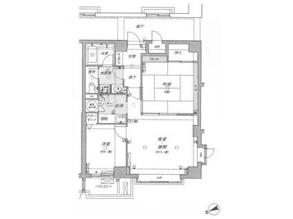 御殿場ヒルズ(2LDK/4階)の間取り写真