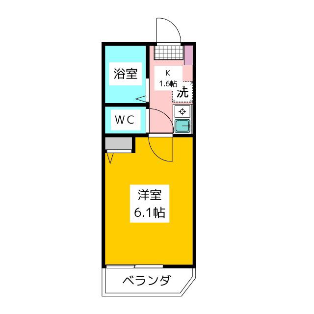 グレンシャクジイ(1K/2階)の間取り写真