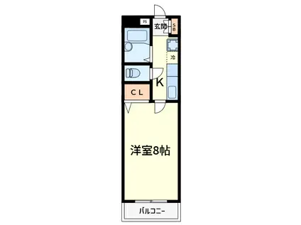 アビタシオン奈佐原A(1K/1階)の間取り写真