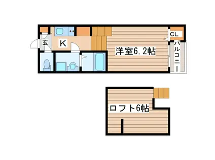アイ宮町(1K/2階)の間取り写真