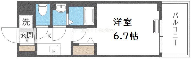 ALIVIS福島海老江(1K/9階)の間取り写真