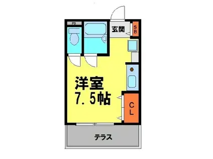 アモ花屋敷(1K/1階)の間取り写真