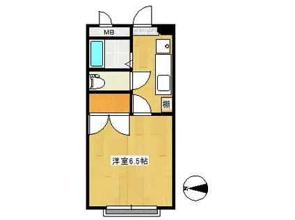 リーベンス黒松(1K/2階)の間取り写真