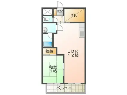 メゾン志氏野(1LDK/1階)の間取り写真