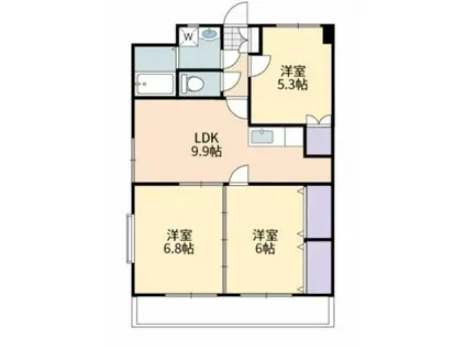 リフォーレ(3LDK/4階)の間取り写真