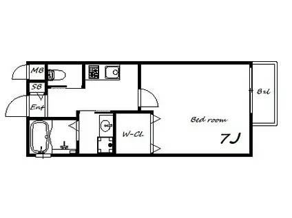 ワコーレヴィータ神戸グランパルク(1K/3階)の間取り写真