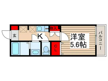 MELDIA柏(1K/1階)の間取り写真