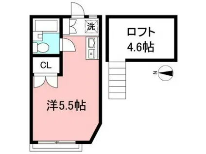 パークサイド芦花(ワンルーム/1階)の間取り写真
