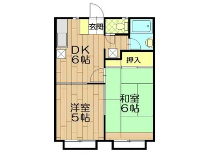 パーシモンハイツ(2DK/2階)の間取り写真