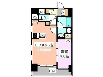 LAHAUTEMONTAGNU(1LDK/2階)の間取り写真