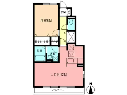 オーチャード506(1LDK/1階)の間取り写真