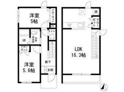 フォレストメゾン大岡山(2LDK/1階)の間取り写真