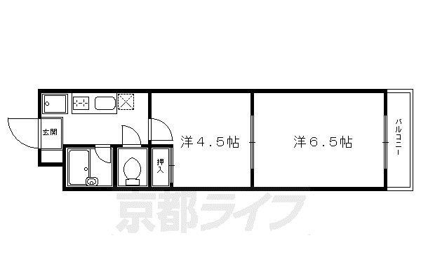 R-GRANZRAKUNAN (2K/3階)の間取り写真