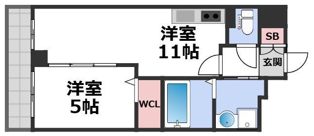 VITA荒本(1LDK/8階)の間取り写真