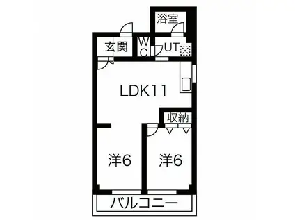 東雲ビル(1LDK/7階)の間取り写真