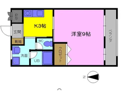 テルセーロ王子(1K/1階)の間取り写真