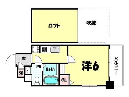 ESTEMCOURT神戸県庁前IVグランディオ(1K/2階)の間取り写真