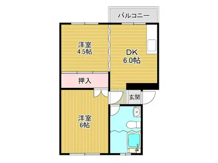吉野原丸徳マンション(2DK/4階)の間取り写真