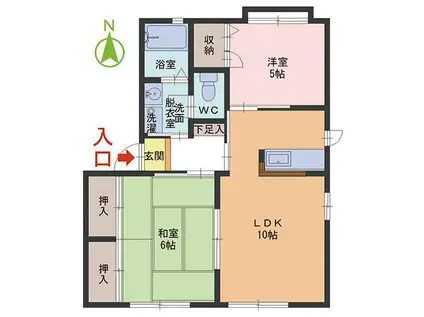 アザレアガーデン A棟(2LDK/1階)の間取り写真