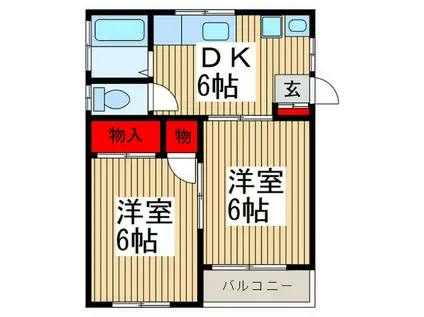 西ハイツ(2DK/2階)の間取り写真