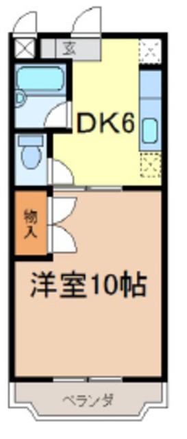 プレミール神田沢(1DK/2階)の間取り写真