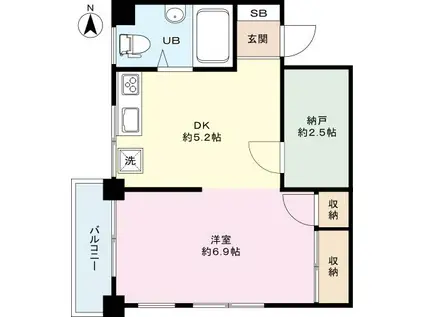 ESPERANZA HATSUDAI(1SDK/3階)の間取り写真