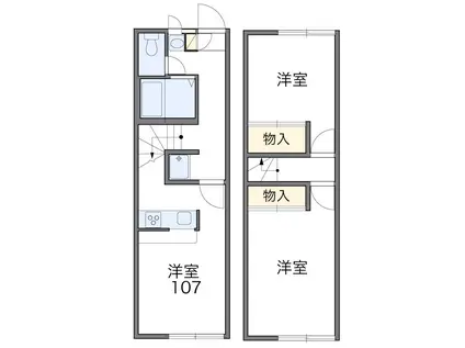 レオパレスドリームII(2DK/1階)の間取り写真