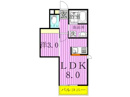 GRANDE FORET グランフォレット(1LDK/2階)の間取り写真