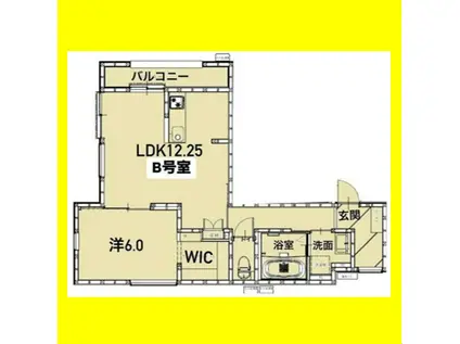 HONER WOOD上石町(1LDK/1階)の間取り写真