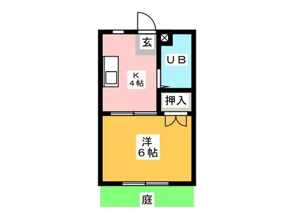 カーサビアンコA棟(1K/1階)の間取り写真