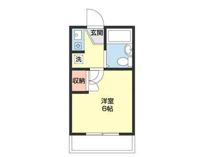 ライズ中之島(1K/1階)の間取り写真