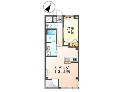 ベア グランデ(1LDK/2階)の間取り写真