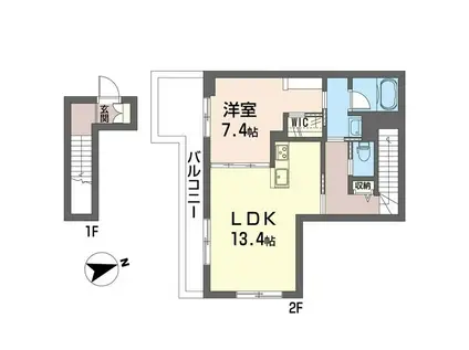 メゾン サガワ(1LDK/2階)の間取り写真