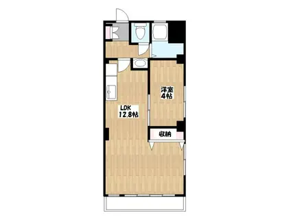 梅丘コーポ(1LDK/4階)の間取り写真