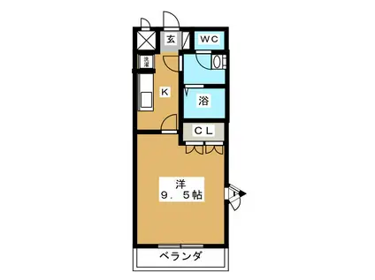 CHATEAU LA FORET(1K/2階)の間取り写真