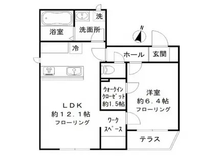 FELICEフェリーチェ(1LDK/1階)の間取り写真