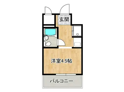 GSハイム夕陽ヶ丘(ワンルーム/3階)の間取り写真