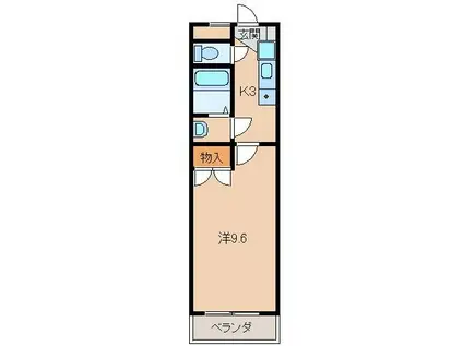BMマンション(1K/1階)の間取り写真