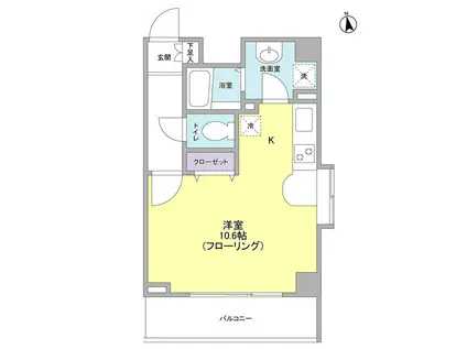 リバーレ秋葉原(ワンルーム/13階)の間取り写真