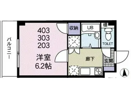 KT三光マンション(1K/3階)の間取り写真