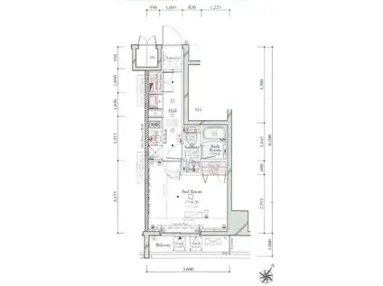 コンシェリア川崎マスターズヴィラ(1K/7階)の間取り写真