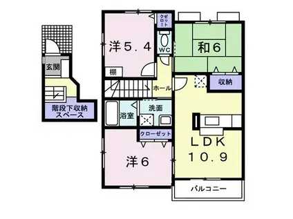 プロムナードはなみずきII(3LDK/2階)の間取り写真