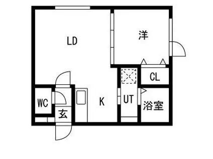 リバーサイドレジデンス(1LDK/1階)の間取り写真