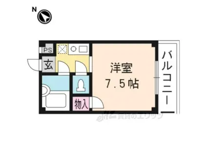 ビューハイツ桂(1K/3階)の間取り写真